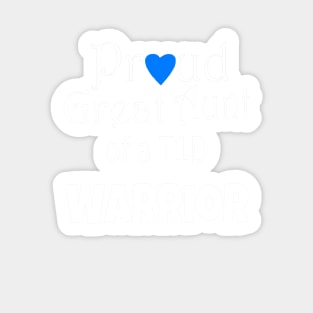 Proud Great Aunt - White Text - Blue Heart Sticker